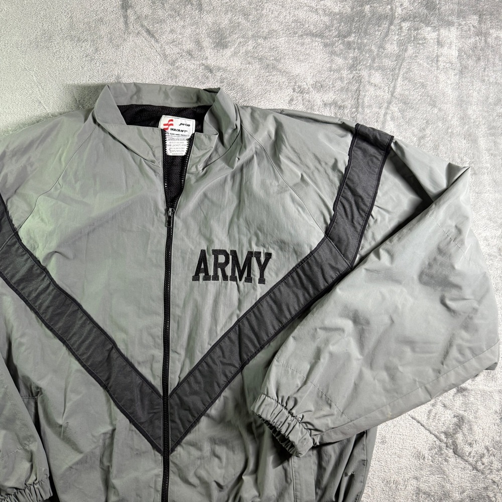 Skilcraft Army Jacket IPFU Full Zip‎ Windbreaker Military Gray Mens Large